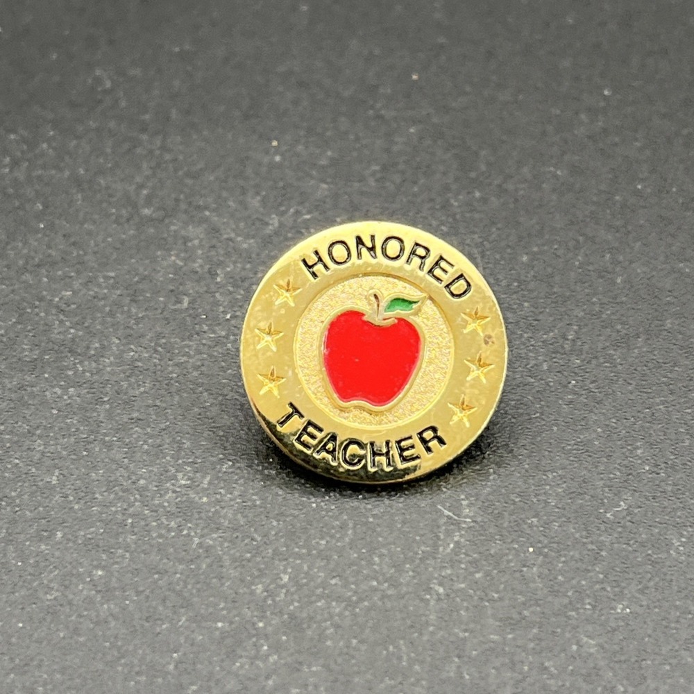 Honored Teacher Apple Education Lapel‎ Hat Pin
